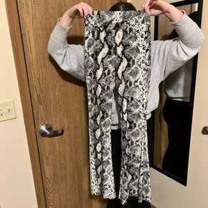 Snake skin flare pants